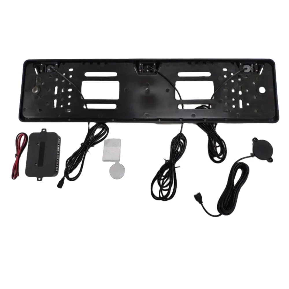 EU Europe Car License Plate Frame Car Parking Sensor Kit Auto Reverse Radar Sensor Buzzer 12V Driving Reversing