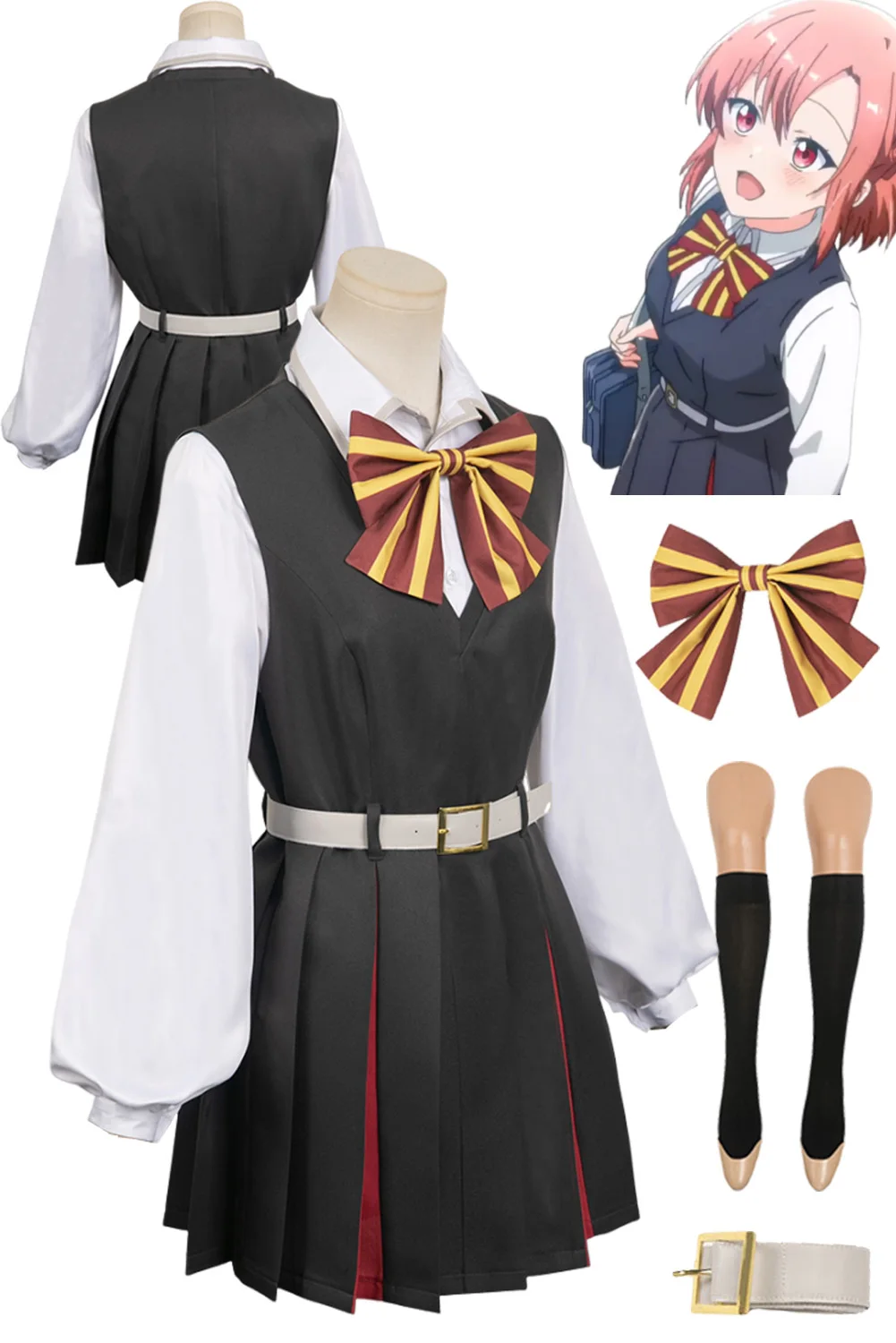 

Kino Himari Cosplay Costume Anime Sasayaku You Cosplay Ni Koi O Utau Roleplay Women Female School Dress Bow Tie Halloween Suits