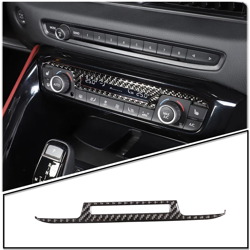 

For Toyota Supra GR A90 A91 MK5 2019-2026 Soft Carbon Fiber Car AC Switch Panel Cover Trim Stickers Interior Car Accessories