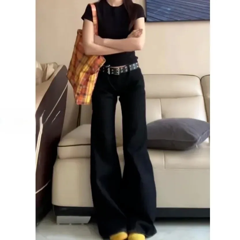 Bootcut Jeans Woman Plus Size Women Stained Boyfriend Shop Downtown Chicly Perfect Wash Lapel Side Waisted Fall Frayed Fashion