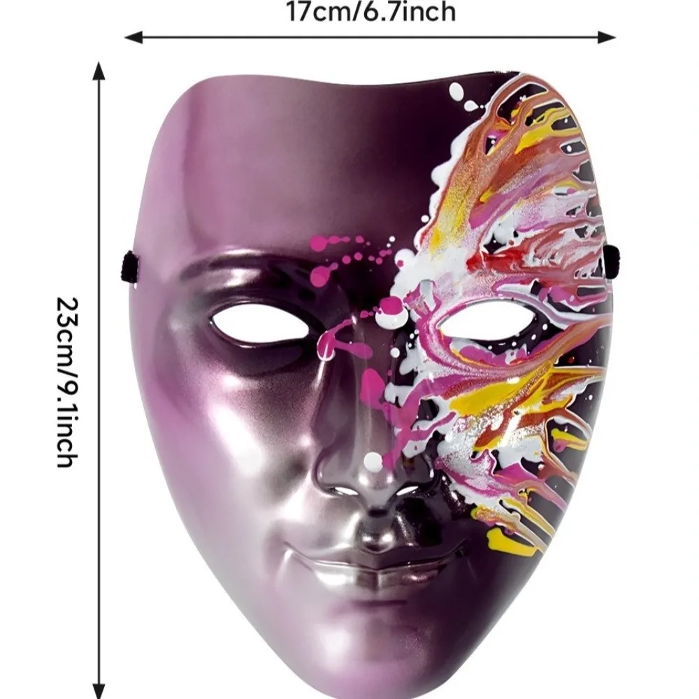 Fancy Plastic Phantom Paint Face Mask Colorful Flowing Halloween Mask Eye Mask Cosplay Prom Props Full Face Mask Show