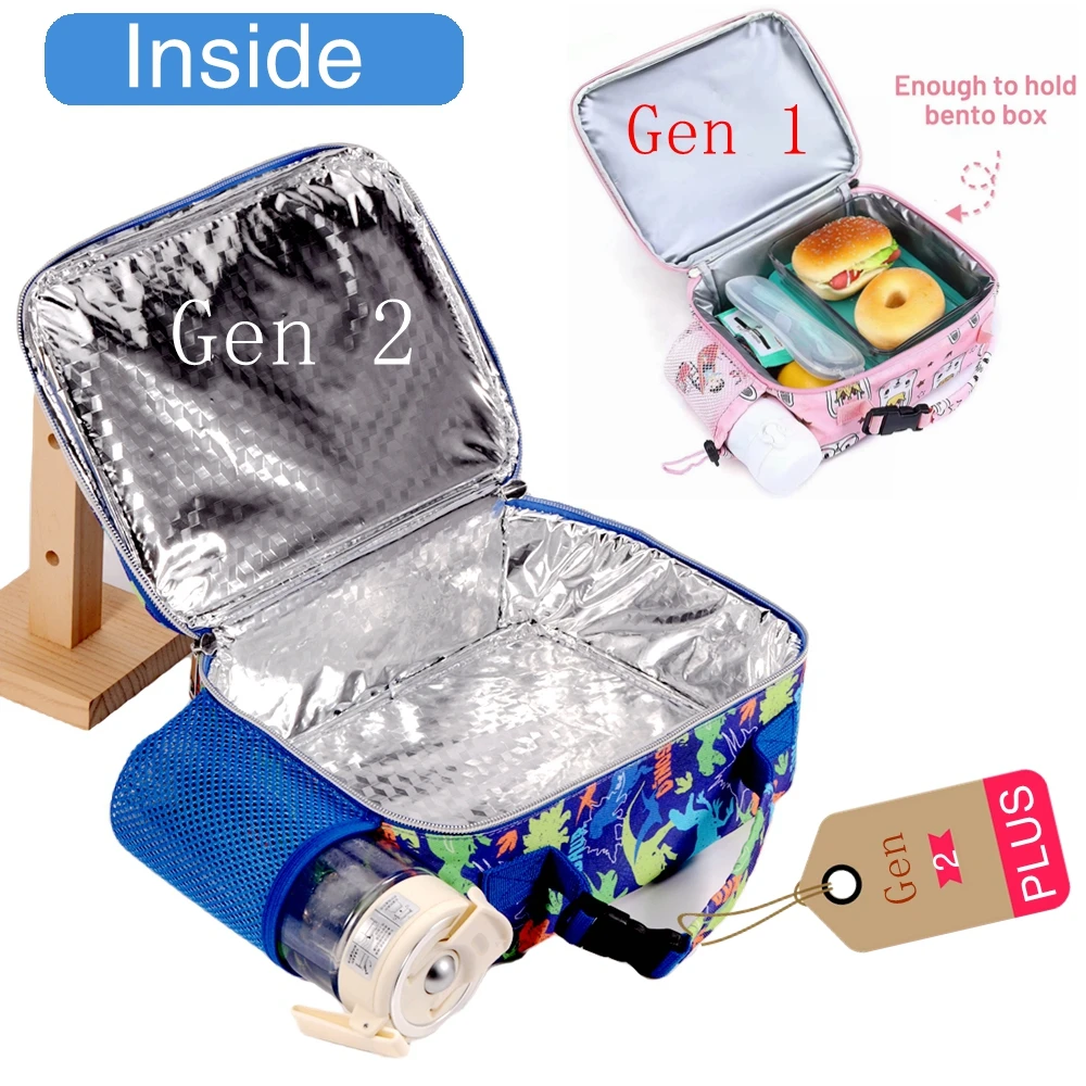 clear lunch bag Kids Lunch box Insulated Soft Bag Cooler Back to School Thermal Meal Tote Kit for Boys-Plus (dinosaur-affordable