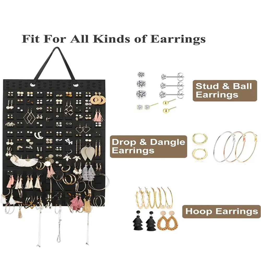 New Wall-mounted Jewelry Bag Jewelry Display Felt Earrings Hanging Storage Bag Necklace Ring Ear Studs Organizer Packaging Pouch