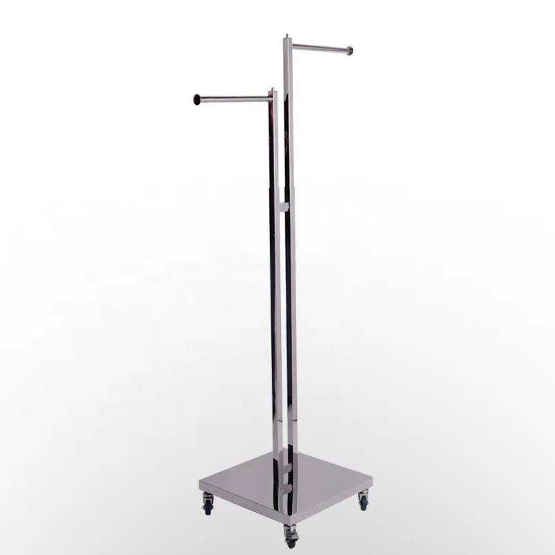 customized.Heavy Duty 4 Way Rack Adjustable Arms Square Tubing Clothing Rack Clothing Store Display