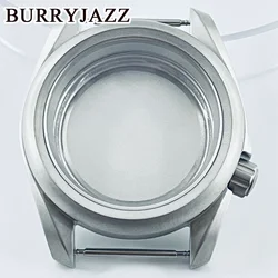 BURRYJAZZ 40mm NH35 NH36 Watch Case Waterproof Silver Sterile Stainless Sapphire Crystal Watch Case 3.8 Crown