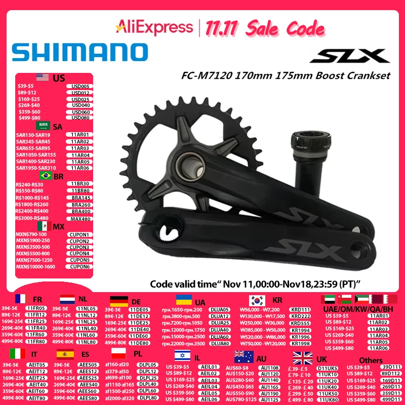 SHIMANO SLX M7100 M7120 Crankset 12S MTB Bike 170mm 175mm Chainwheel M8100 30T 32T 34T 36-26T BB MT801 BSA PA M7100 Crankset