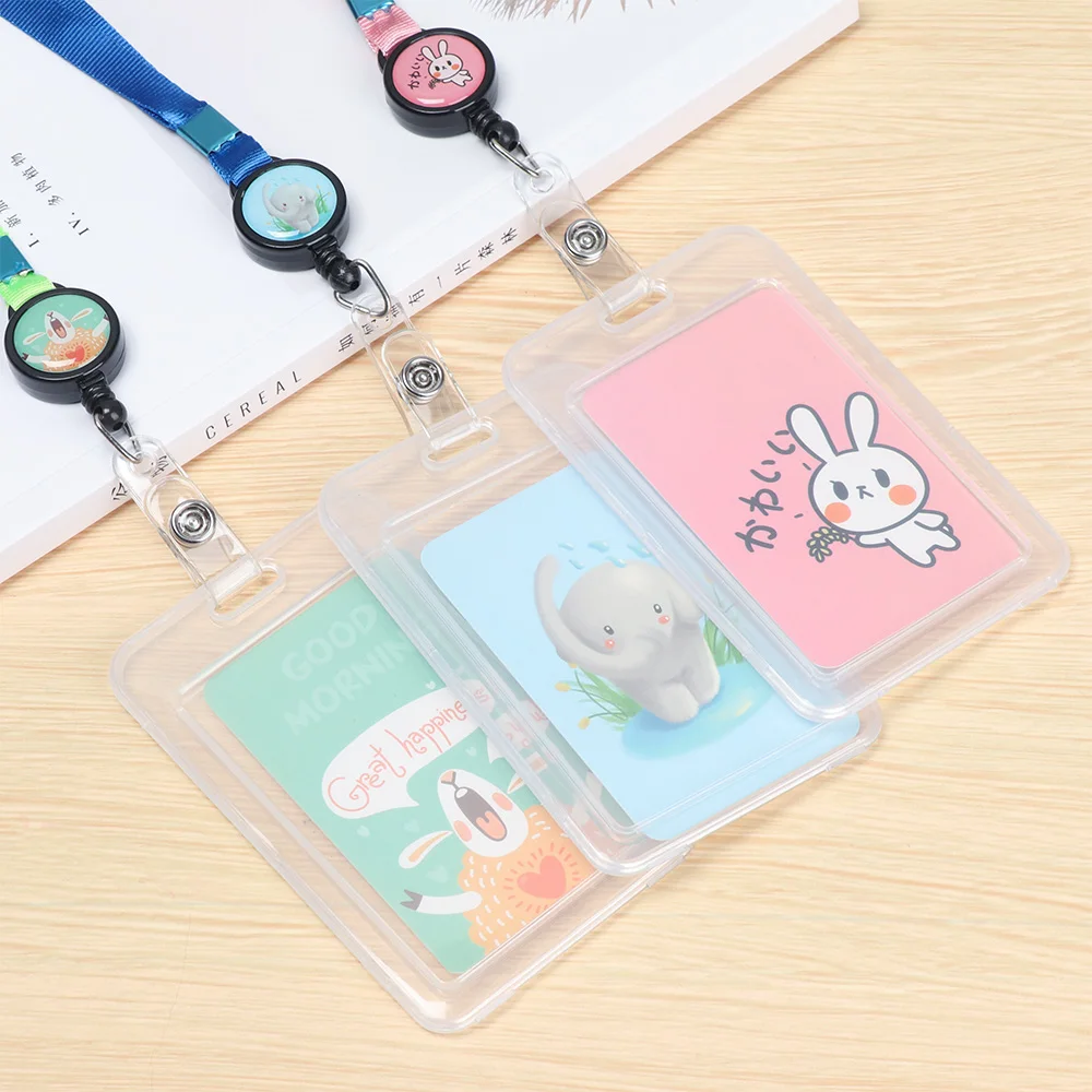 Fashion Lovely Office School Bank Credit Card Name Badge Holder Retractable Card Holder ID Business Case