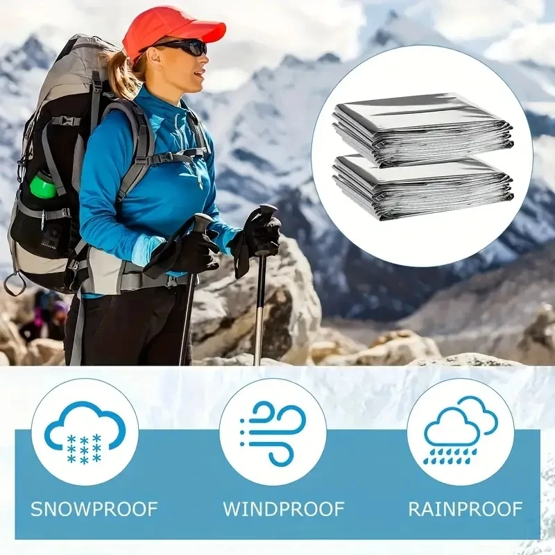 

20 pcs Set Mylar Emergency Thermal Blankets - Ideal for Camping, Hiking & Mountaineering | Space Foil First Aid Survival Gear