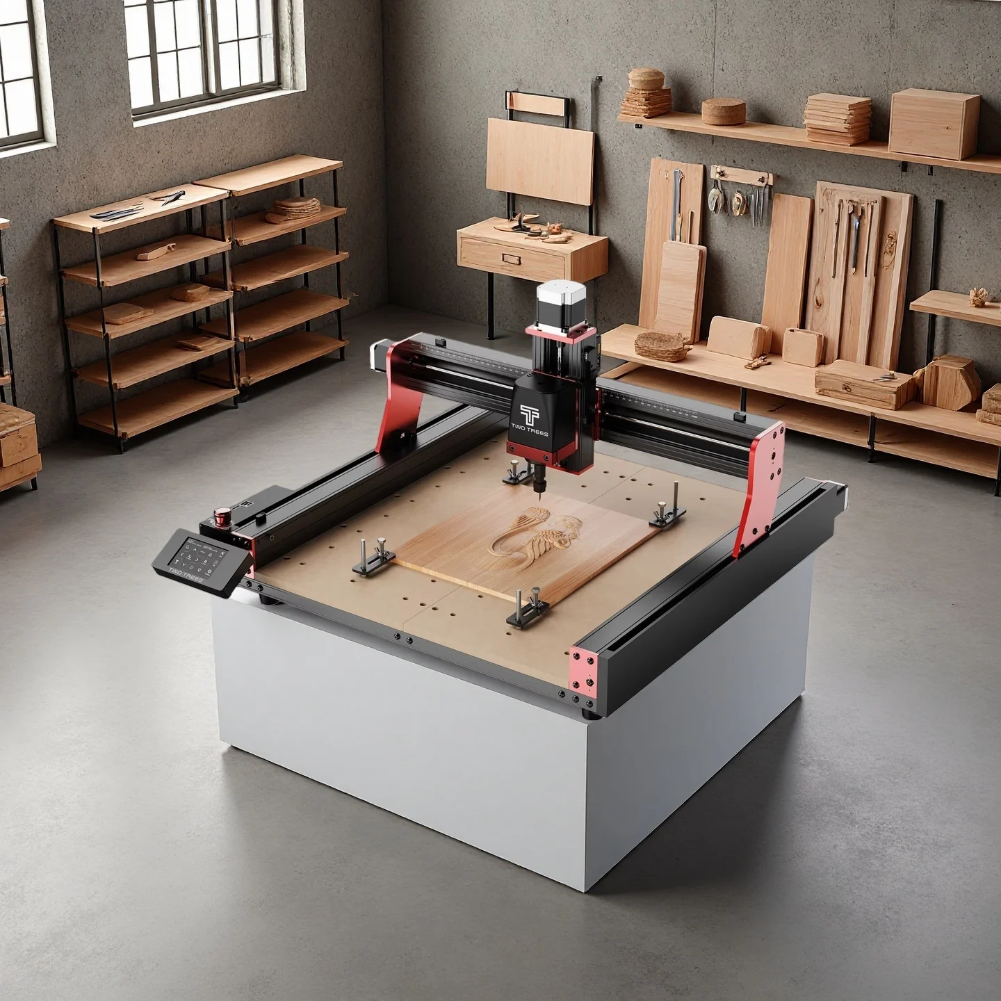 Woodworking CNC Router Large Work Area Multi-Material Carving Machine with Touchscreen Control for Wood Model Making