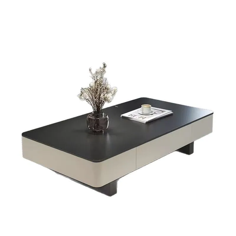 

novel Italian style, minimalist and light luxury, rectangular coffee table, living room household size apartment, rock slab