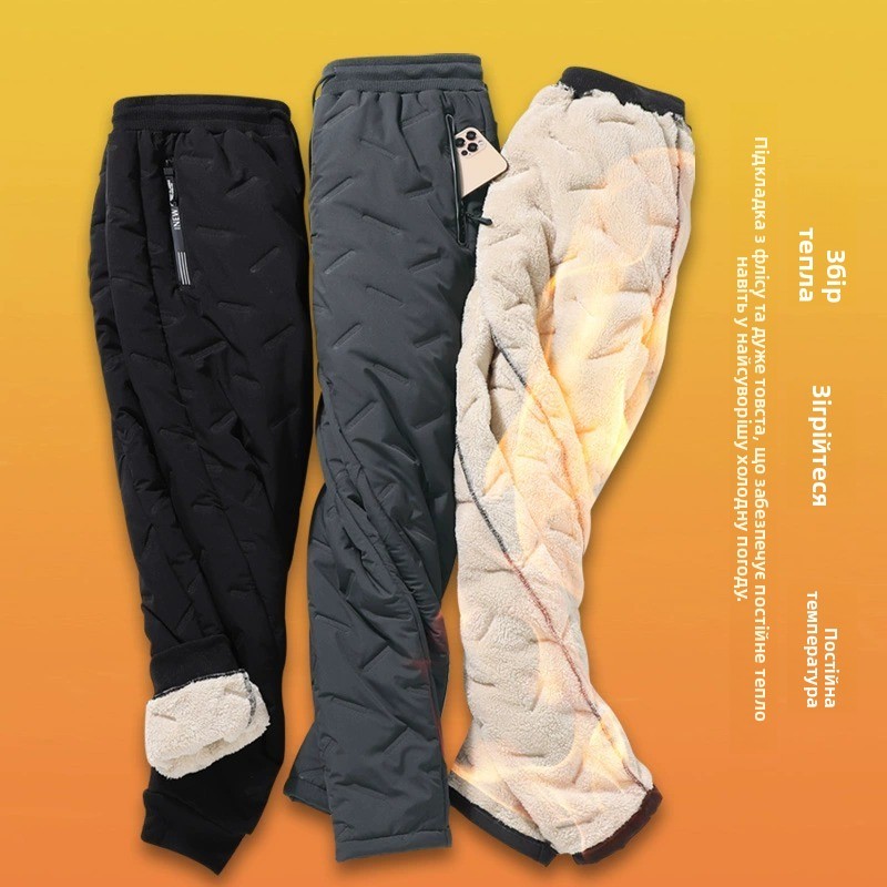  Warm Thiened Fce Men's Casual Cotton Pants Windproof Waterproof New 2025 Sle Youth Trendy Long Trousers Autumn Collection 