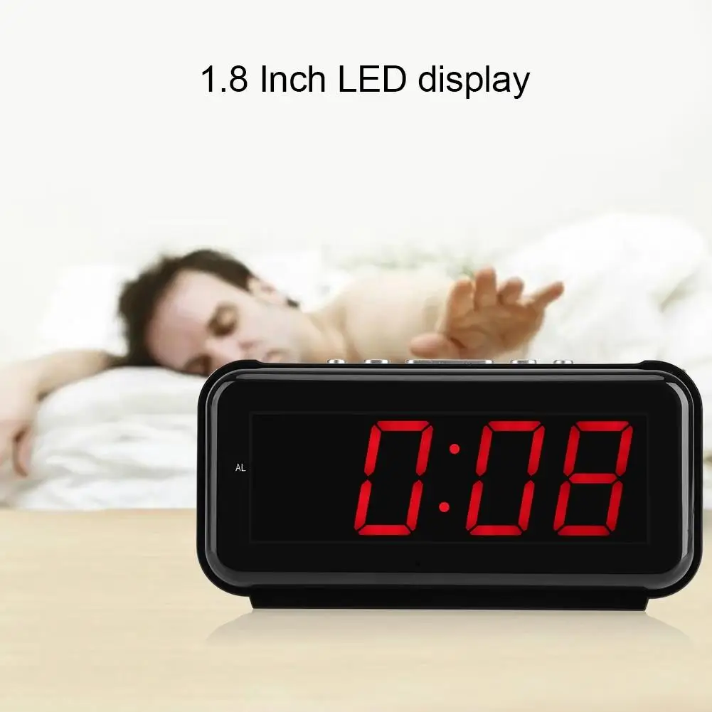 220V Digital Alarm Clock with 1.8 Display, Snooze Function & Timer - Large Desktop Clock