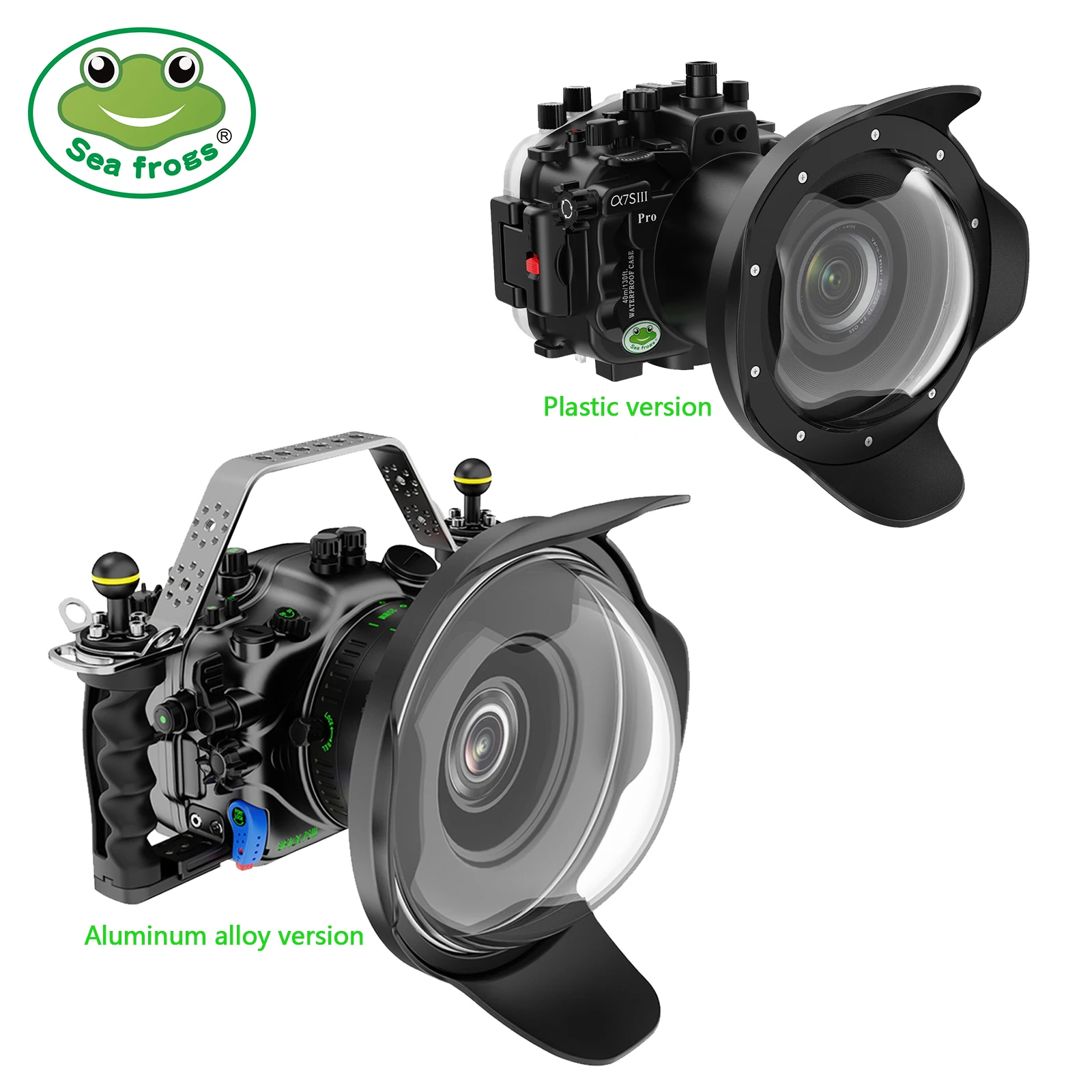 حافظة Searogs لهاتف Sony A7S III 40M/130FT غطاء كاميرا مقاوم للماء إصدارين متوفرة: سبائك الألومنيوم والبلاستيك
