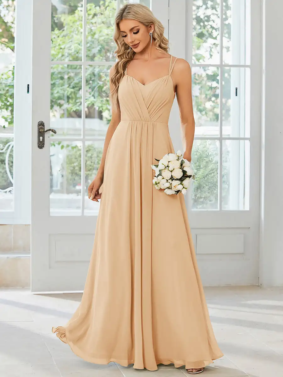 Elegant Evening Dresses Backless Wrinkle design Floor length 2025 Ever Pretty of Chiffon Charcoal Bridesmaid dress