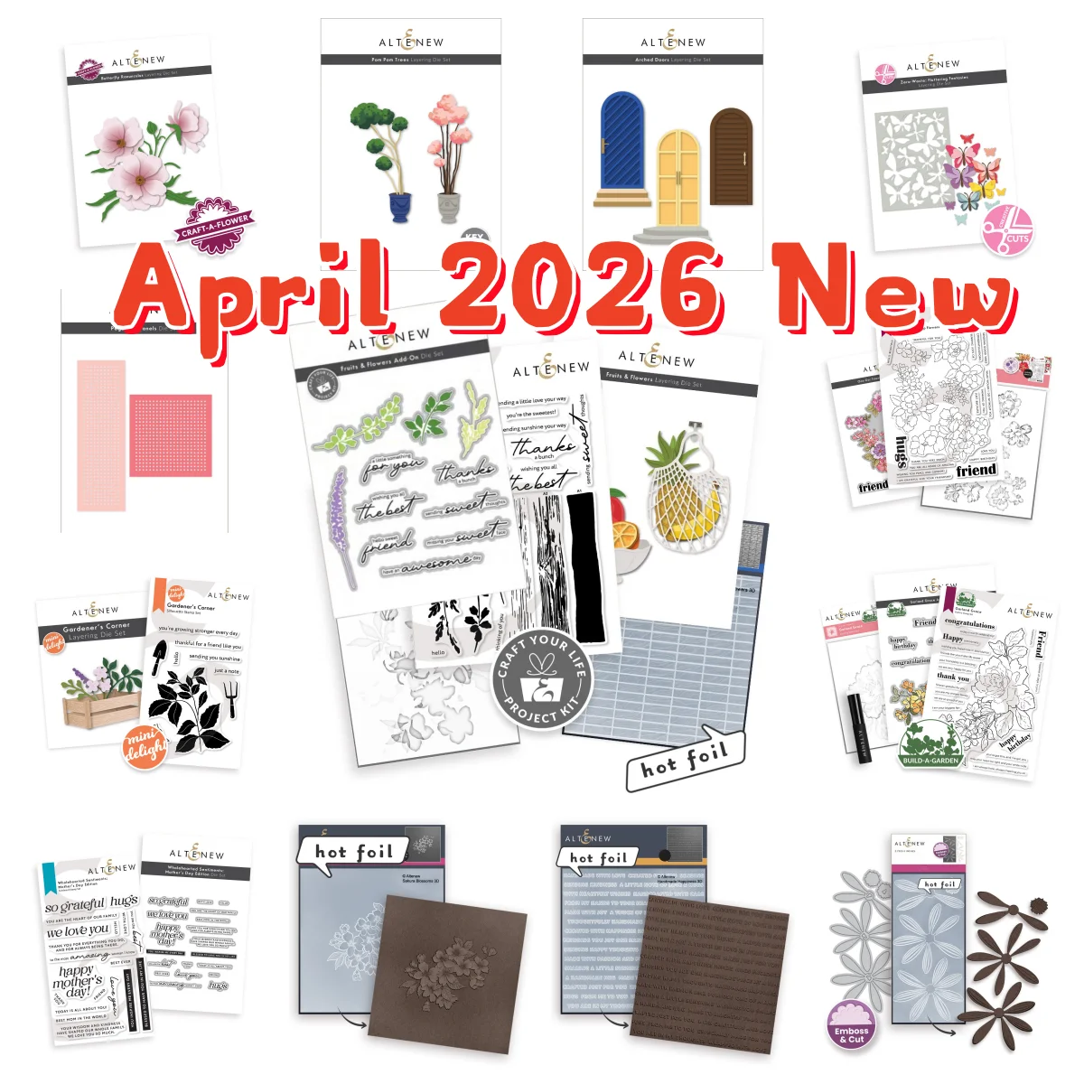 

April 2026 Sakura Fruits Metal Cutting Dies Clear Stamps Stencil Hot Foil For DIY Making Card Scrapbook Embossed Paper Album