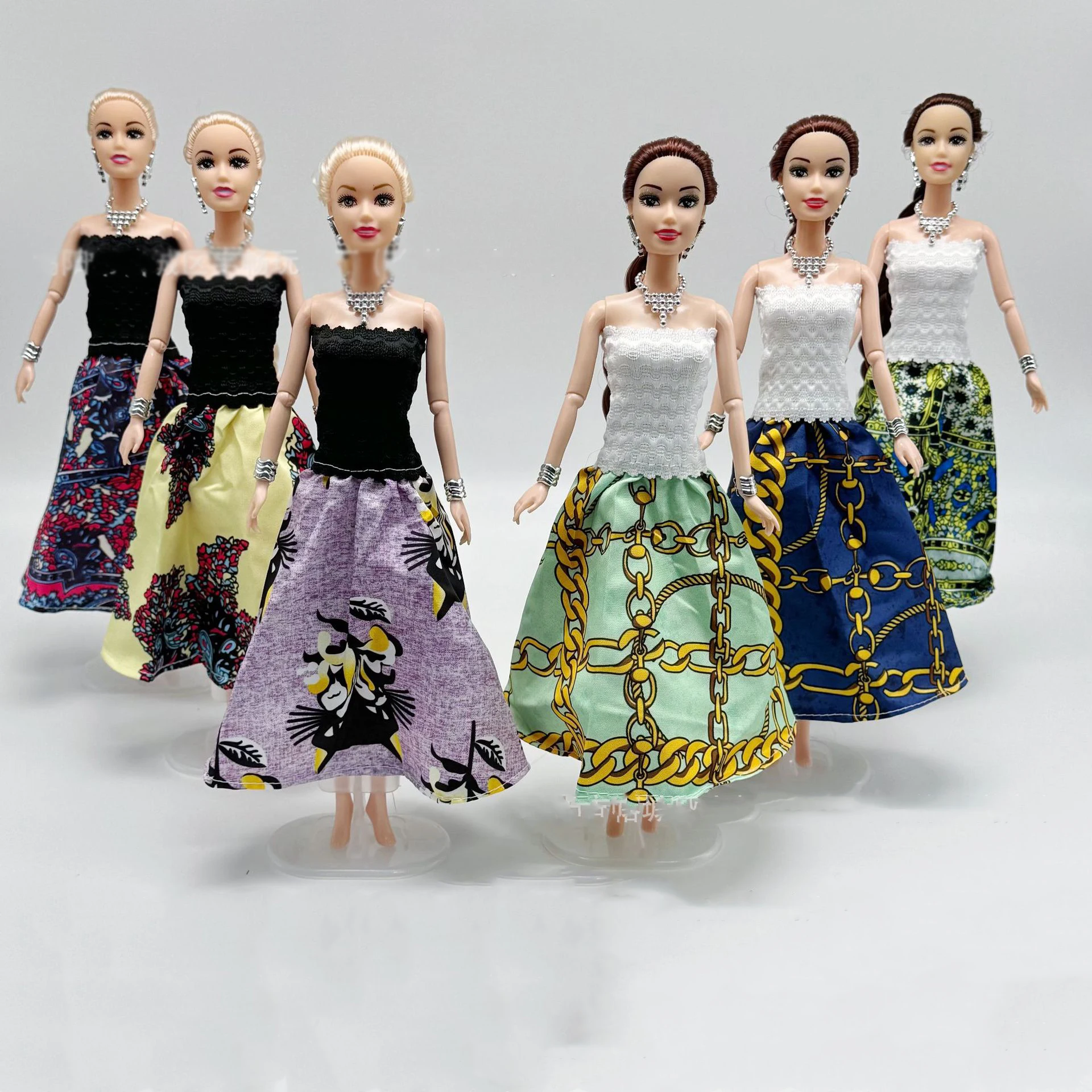 11 Inch Girl Multi Joint Fashion Doll With Long Skirt Set 30cm Supermodel Doll Dress Up Toy 1/6 BJD Doll DIY Toy Play House Toy