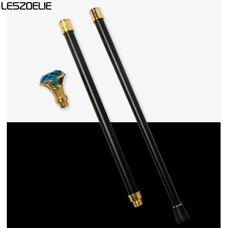 Lake Blue Crystal Luxury Walking Stick For Men Decorative Walking Cane Women Diamond Handle Elegant Fashion Walking Stick