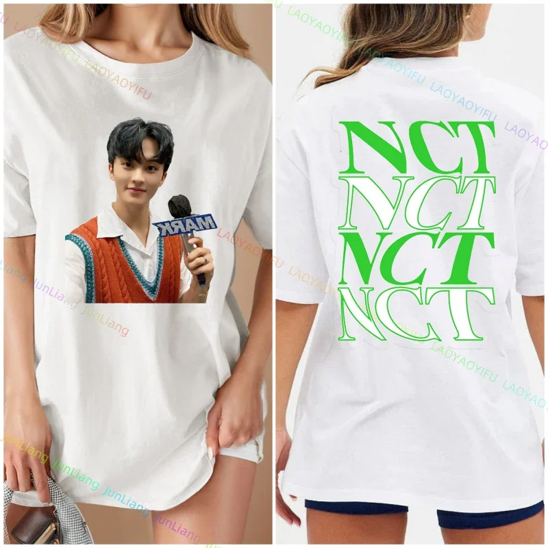 Unisex Men's Clothing Nct Oversized Short Sleeve Mark Lee Summer Casual Fans Gift Streetwear Shir T Shirt Y2k Clothes T-shirt