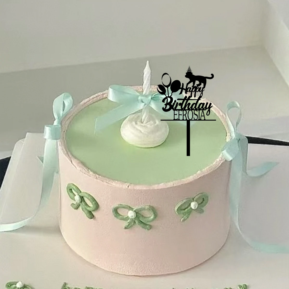 

1PC Fashion dog and ballon Customized Name Cake Topper Cake Ornaments Birthday Party Cake Decoration