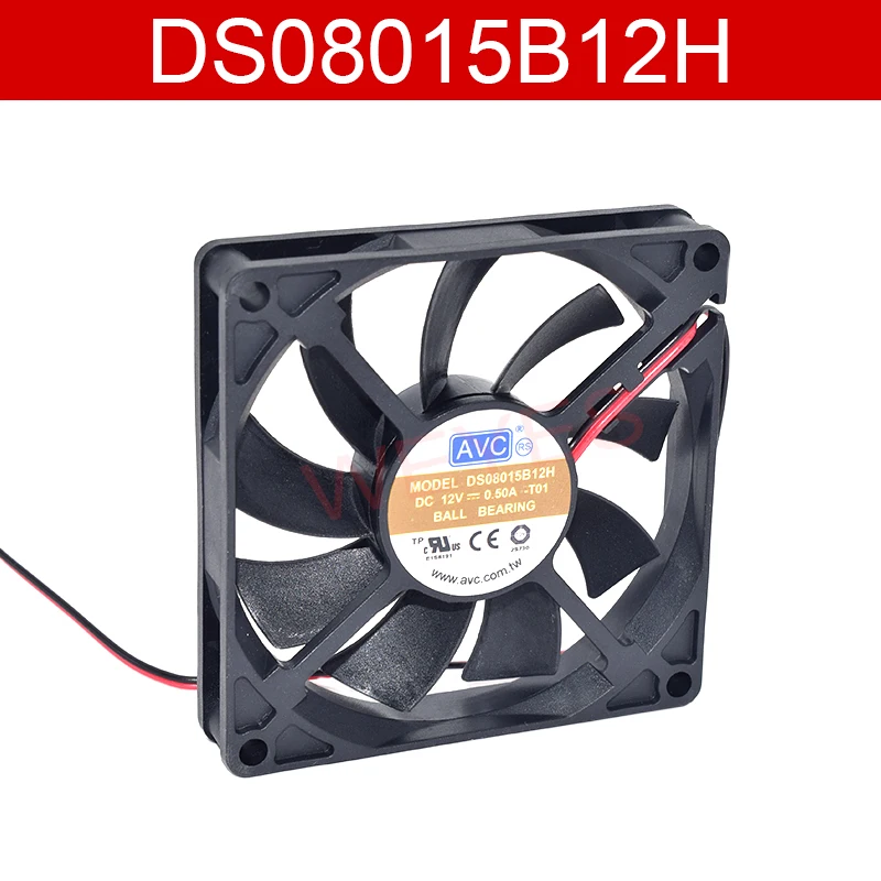 80*80*15 8CM DC12V 0.50A DS08015B12H dual ball 2pin large air flow fan