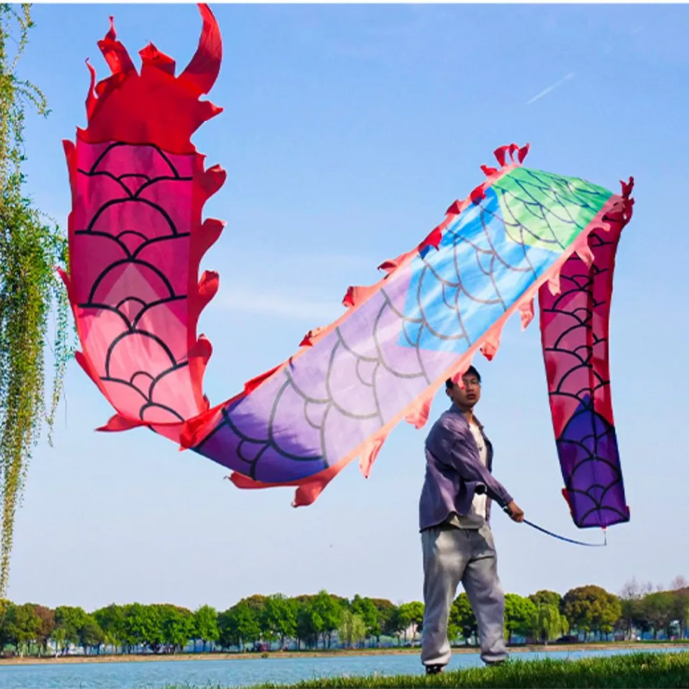 200 Styles Chinese Dragon Body Dance Prop Sets With Pole Fitness Dragon Ribbon Customized Festival Performance Products Gifts