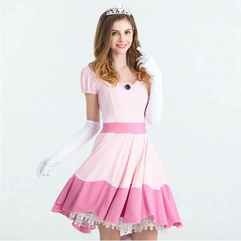 Silisili Aadult 5140 s-3xl Grande formato Principessa Peach Dance Gonna corta Costume Cosplay Donna Fancy Dress 2025 ☆   Nuovo