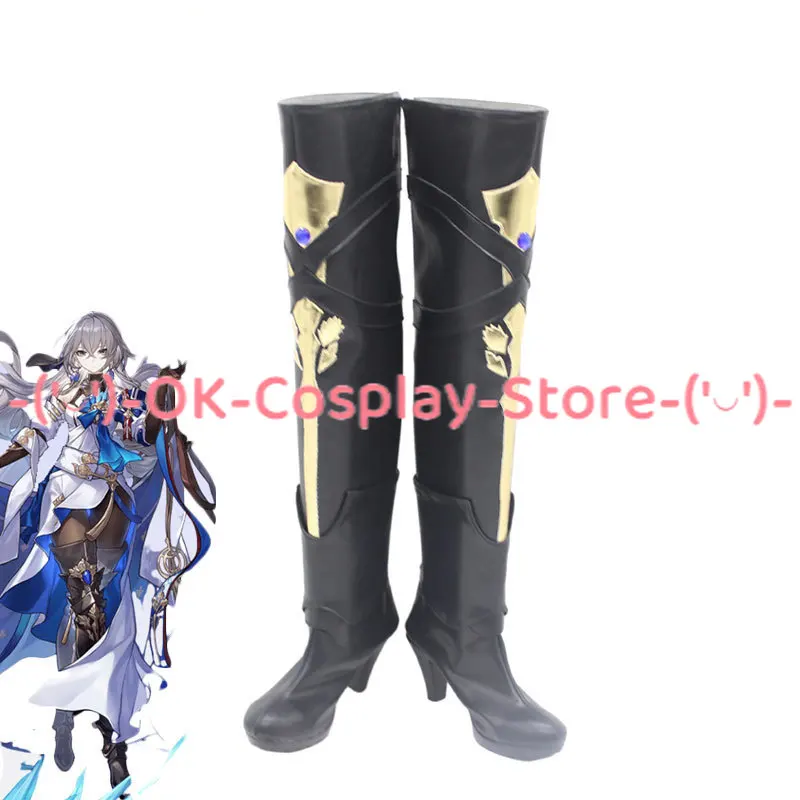 

Game Honkai Star Rail Bronya Cosplay Shoes Halloween Carnival Boots Anime PU Leather Shoes Cosplay Props Custom Made