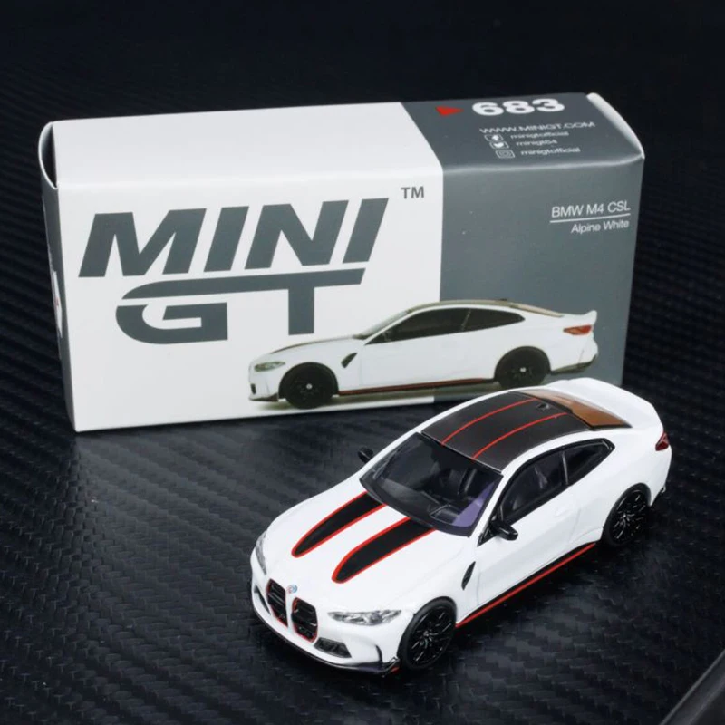 

MINIGT 1:64 BMW M4 CSL Alpine White MGT00683-CH Коллекция Модель автомобиля Игрушки Украшения Коллекция сплавов Подарок