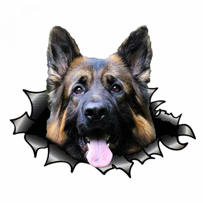 

JPCT 3D German Shepherd Pet Dog Stickers for Camping Cars, Windows, Bumpers Waterproof Vinyl Stickers Length 13cm
