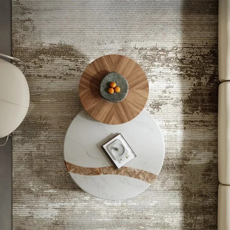 

Y Italian minimalist spar coffee table round living room home designer, modern minimalist small apartment high-end sense