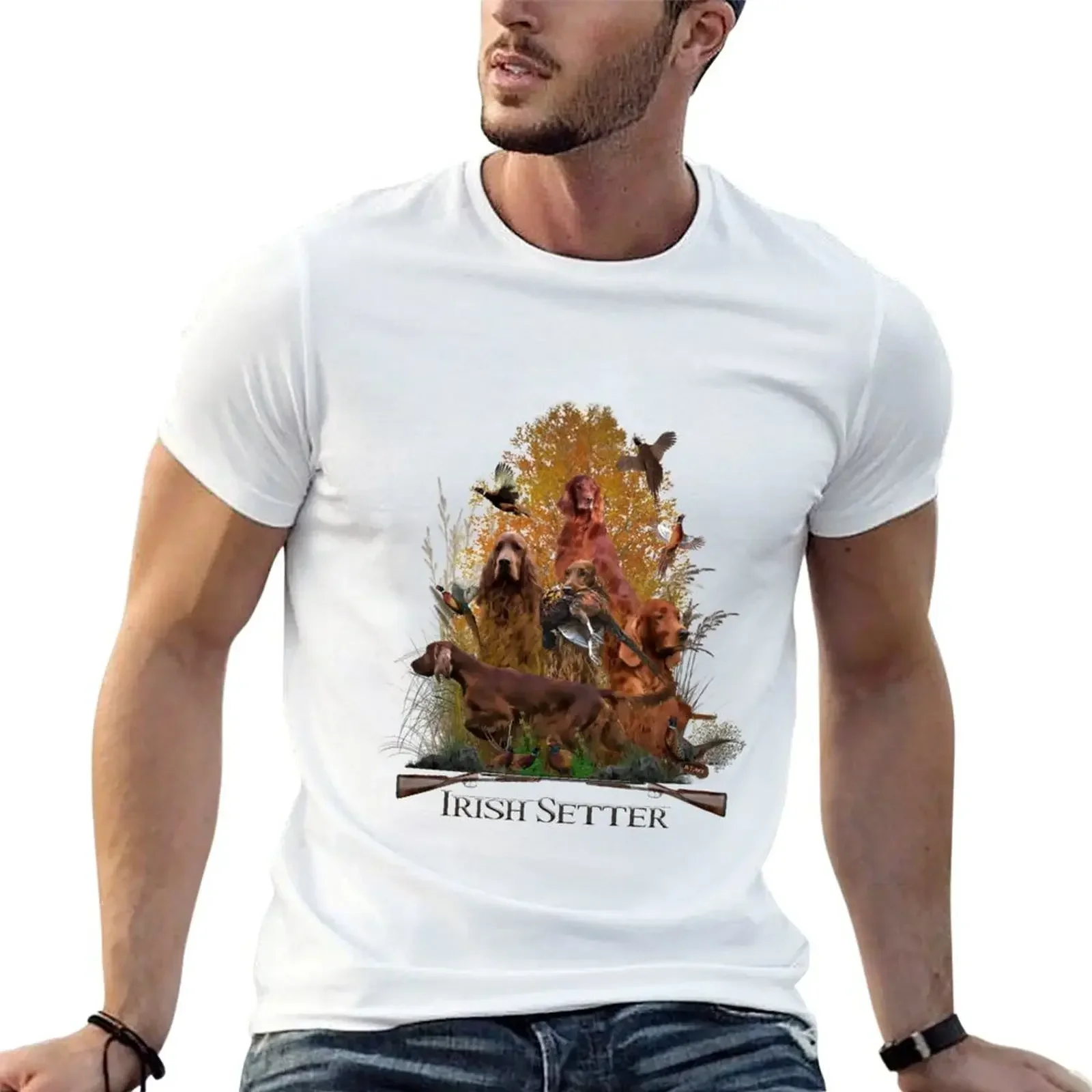 Irish Setter, Hunting season T-Shirt oversized graphic tee graphic t shirts cotton graphic tees anime mens workout shirts