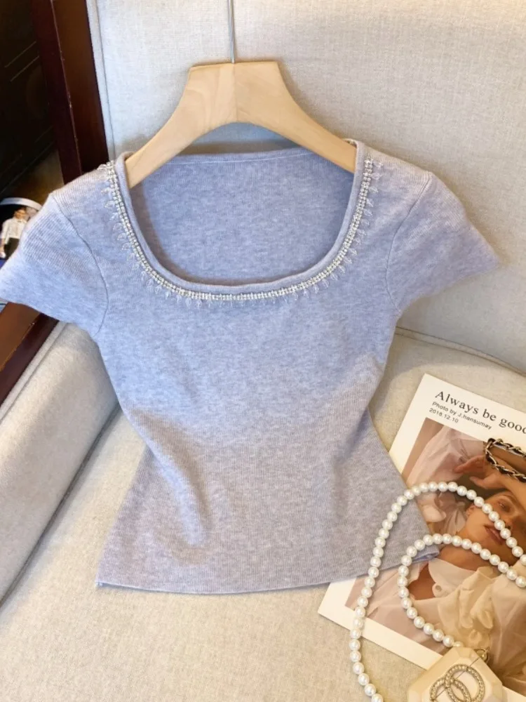 

ay Large U-Ne Knitwear ort Sve T-irt Women's Summer Slim Fit ort Sle Unique Personali Top Commute Sle Pure...