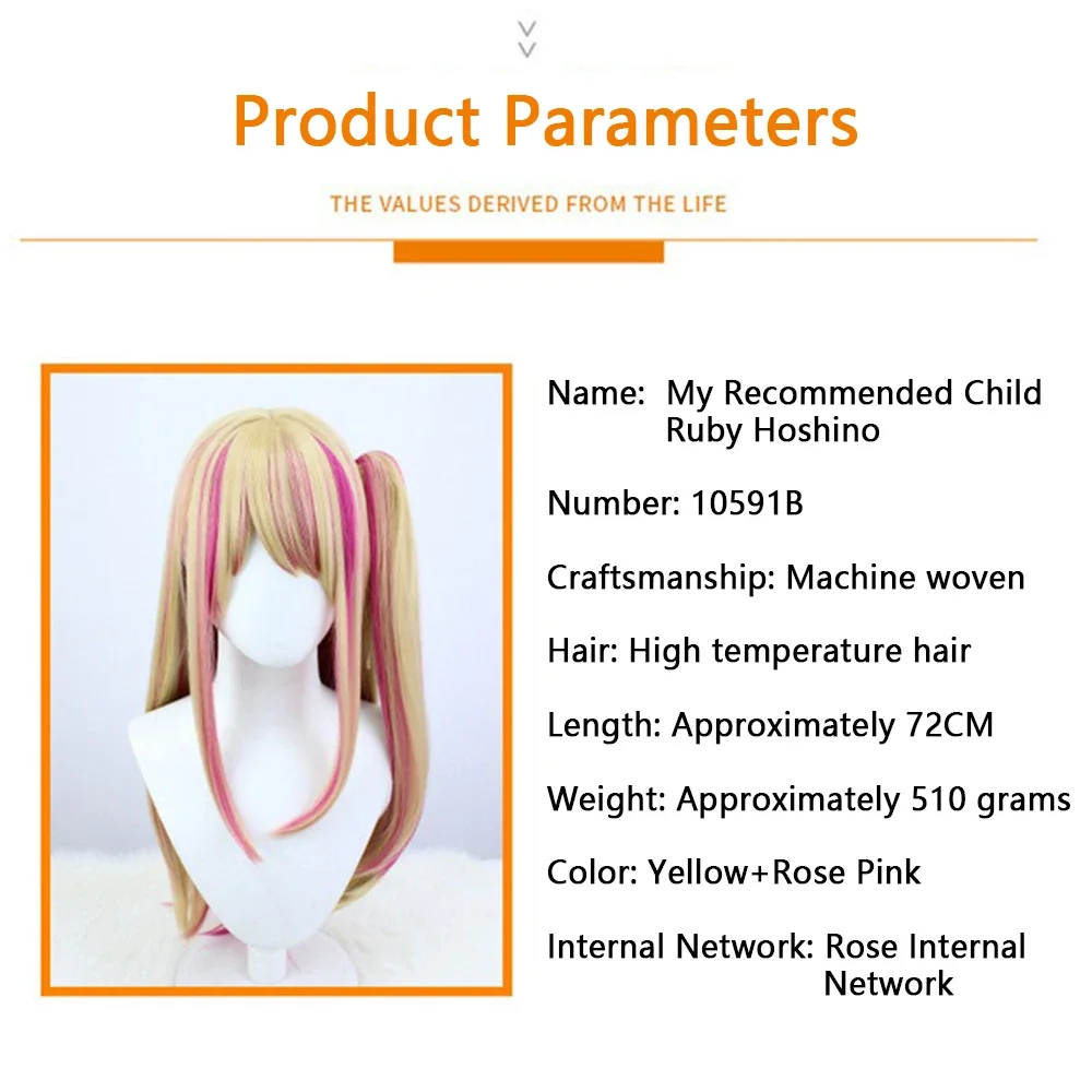 Oshi no Ko Anime Cosplay Pruikenset - Aqua Ruby Kana Akane Memcho 5-karakters haar met verstelbare bandjes voor conventiepartij