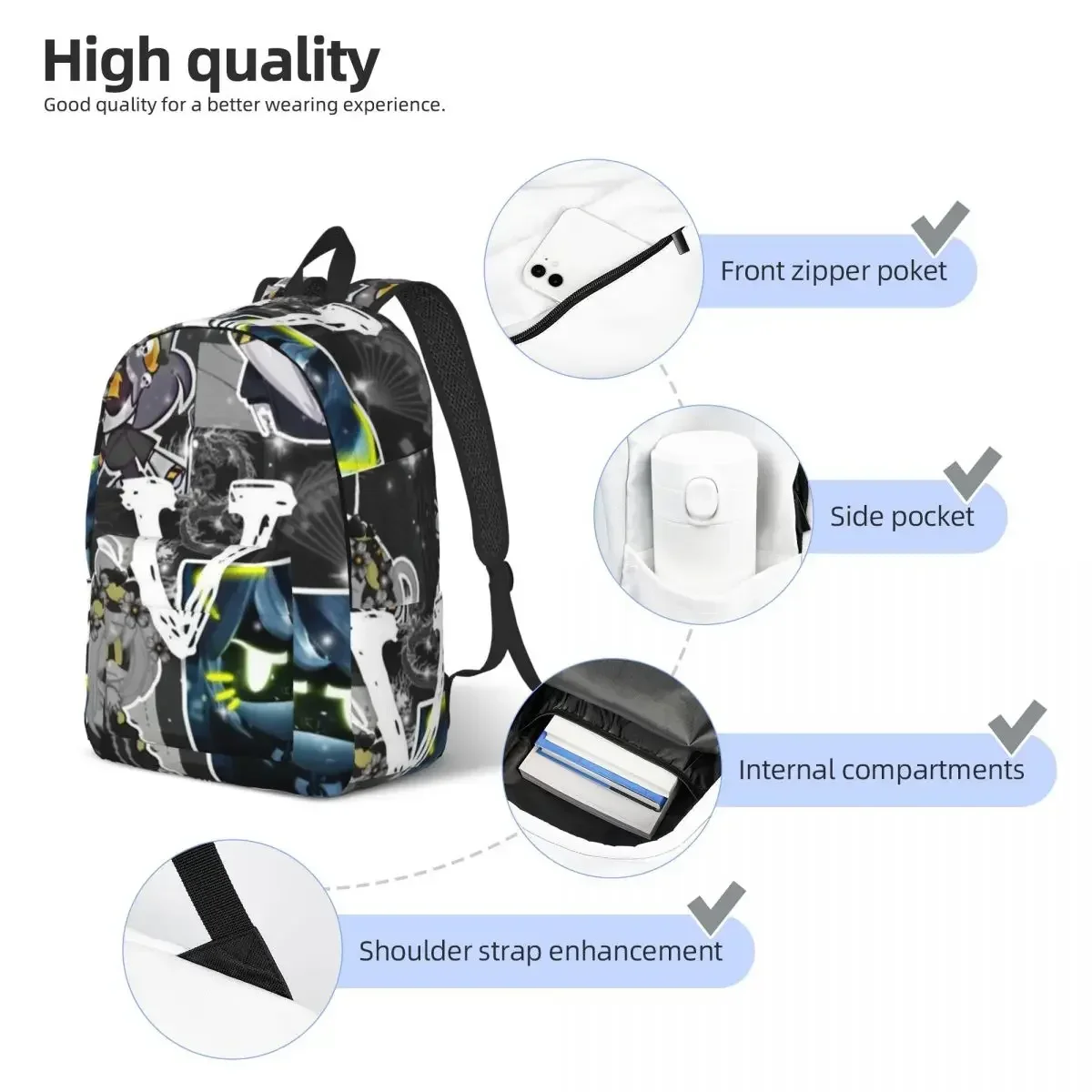 Murder Drones N And Uzi Cool Backpack Outdoor High School Business Daypack for Men Women Laptop Computer Shoulder Bag