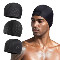 Bonnet de bain en nylon imperméable pour hommes et femmes, bonnets de bain élastiques, Yémen ez vos oreilles, essentiel pour l'entraînement de natation en famille, 1PC