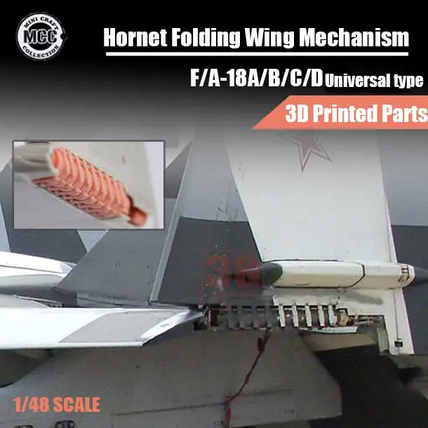 MCC 3D Resin Printing 4801 Hornet F/A-18A/B/C/D Folding Wing Mechanism 1/48