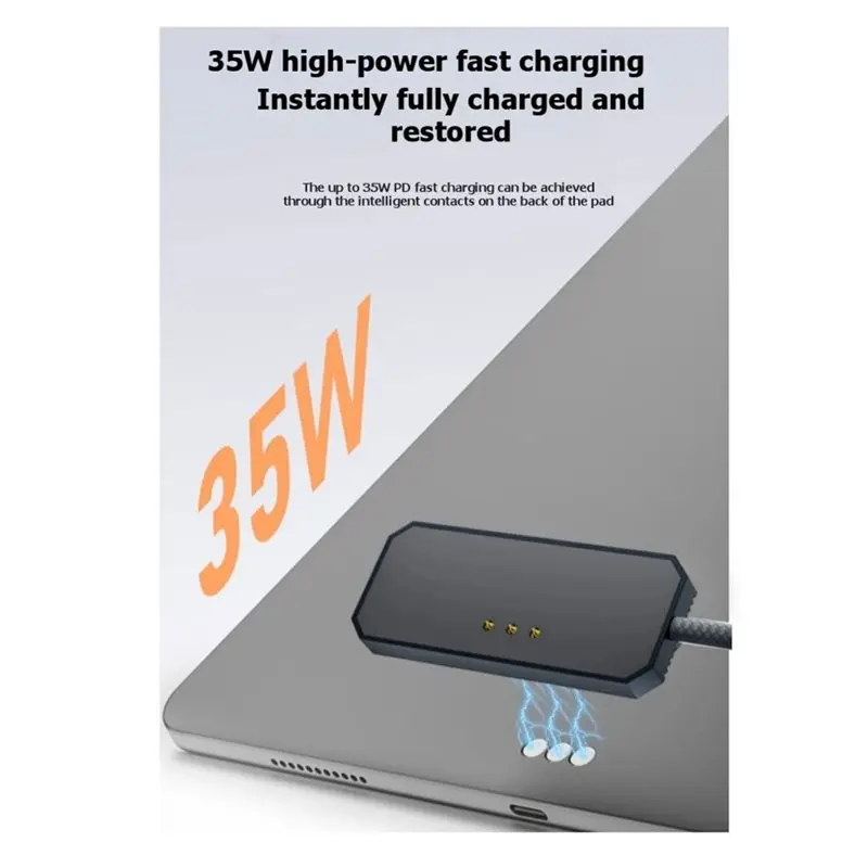 Hot-For Ipad Pro /M5 11Inch Compatible PD 35W Magnetic Charging Cable 2 Meter Smart Chip Line