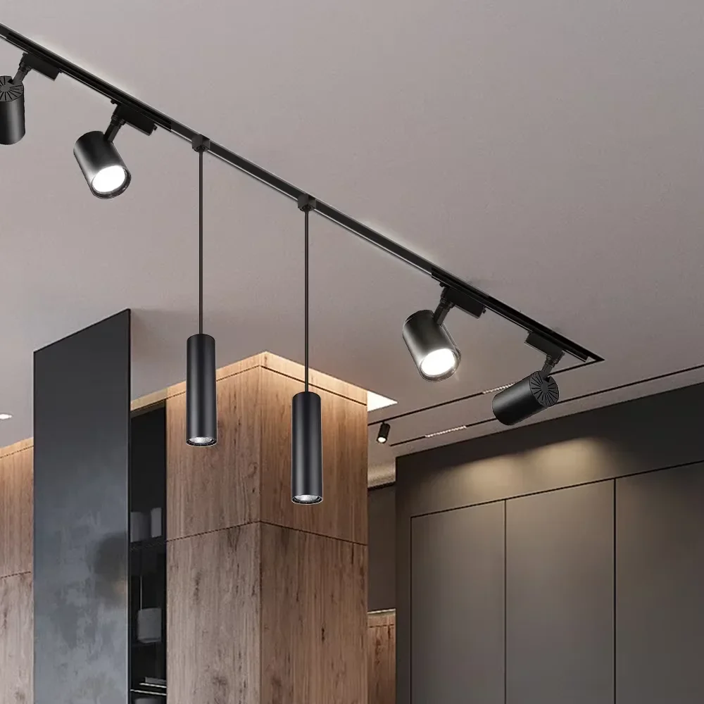 

Spot Led Track Light 220V Ceiling Light COB Spotlight Rail Lamp Fixture for Living Room Clothing Store Full Set Track Lighting