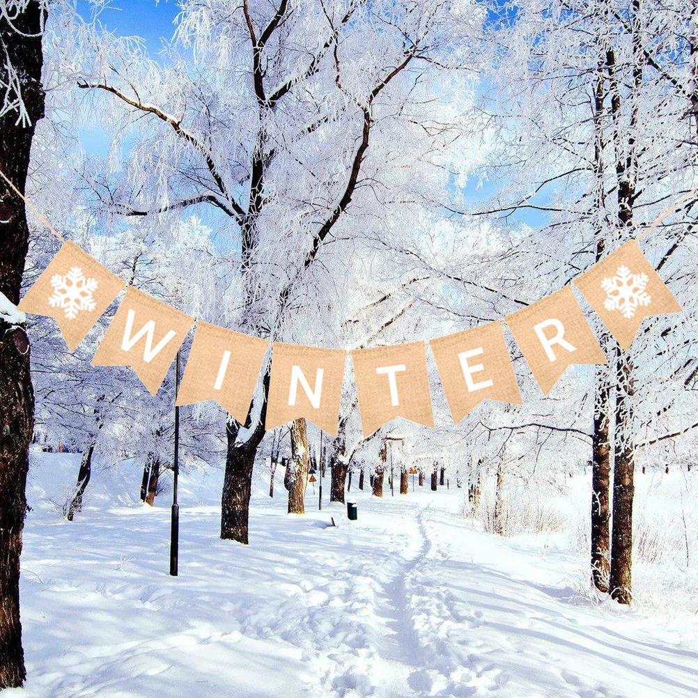 

Christmas Hanging Bunting Snowflake Decoration Pull Flag Banner European and