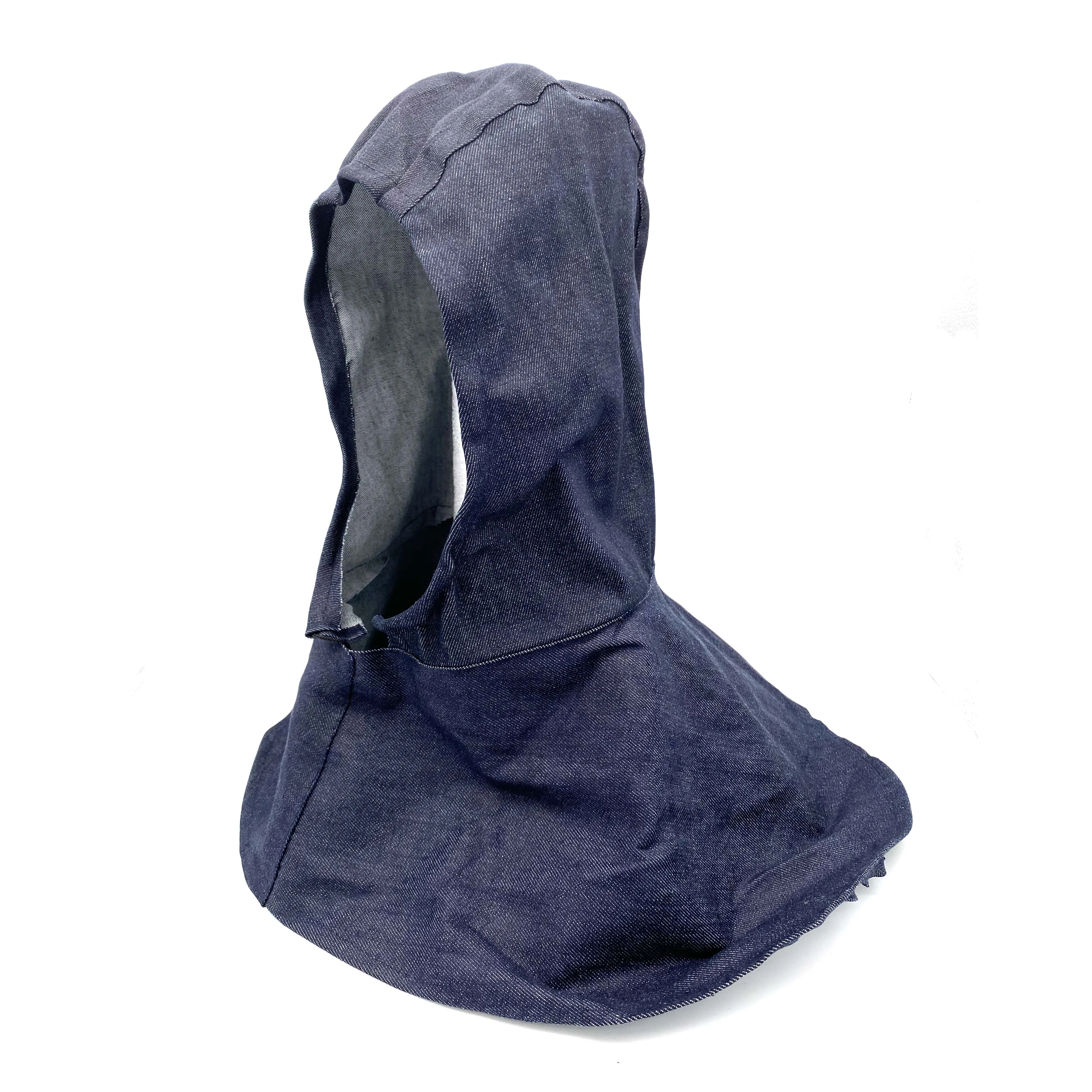 Blue Denim Fabric Welding Hood Welding Caps Hats Flame Retardant Helmet Hat Welding Neck Protection for Welder Safety Cover