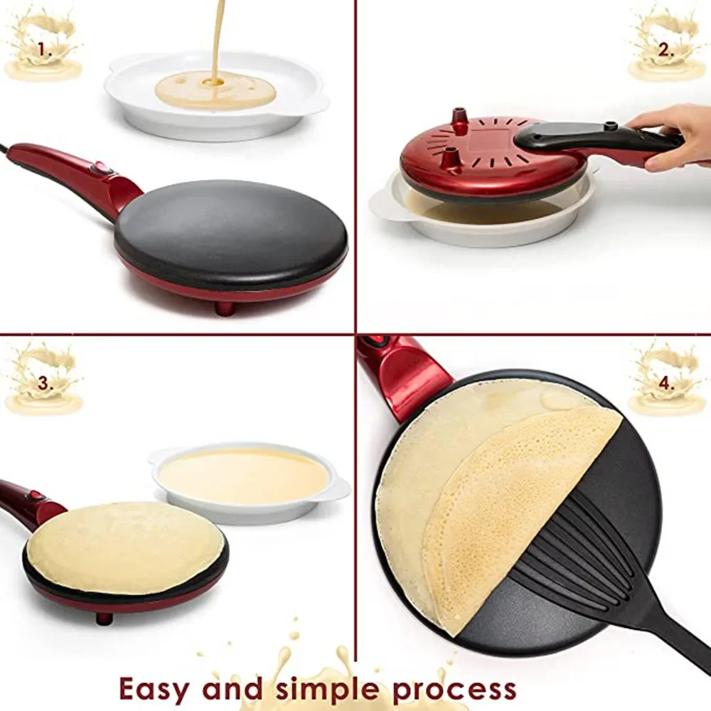 220V Electric Crepe Maker Pizza Pancake Machine Non-Stick Griddle Baking Pan Cake Machine Kitchen Appliance Cooking Tools