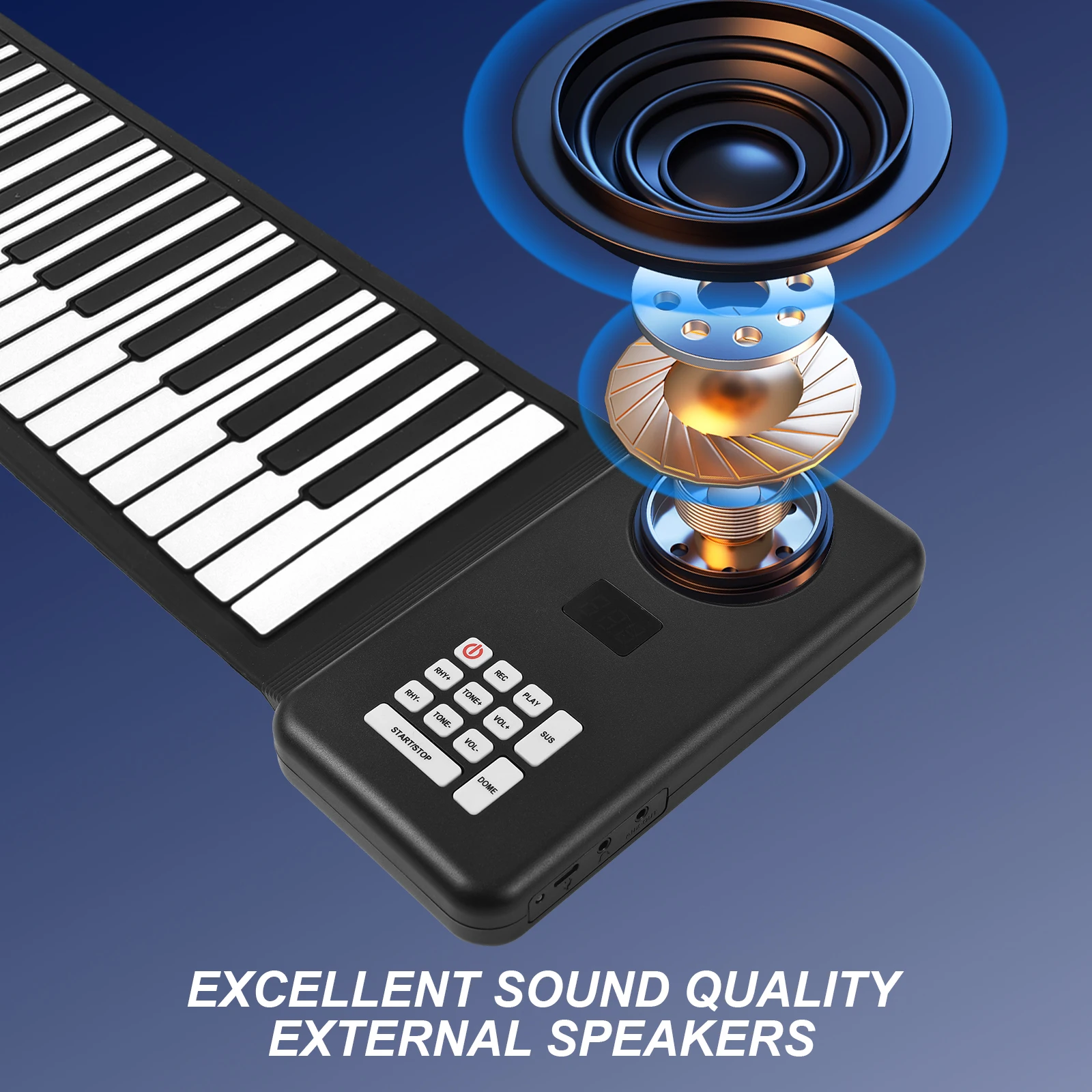 88 Key Portable Piano Handroll Electronic Piano Environmental Silicone Foldable Piano Home Practice Electronic Piano No Speaker