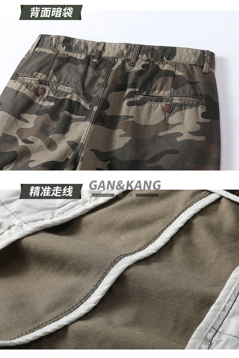 Casual Workwear Shorts for Men Trendy European and American Retro Summer Cotton Desert Camo Pants Mid-Length Men's Trousers view 6