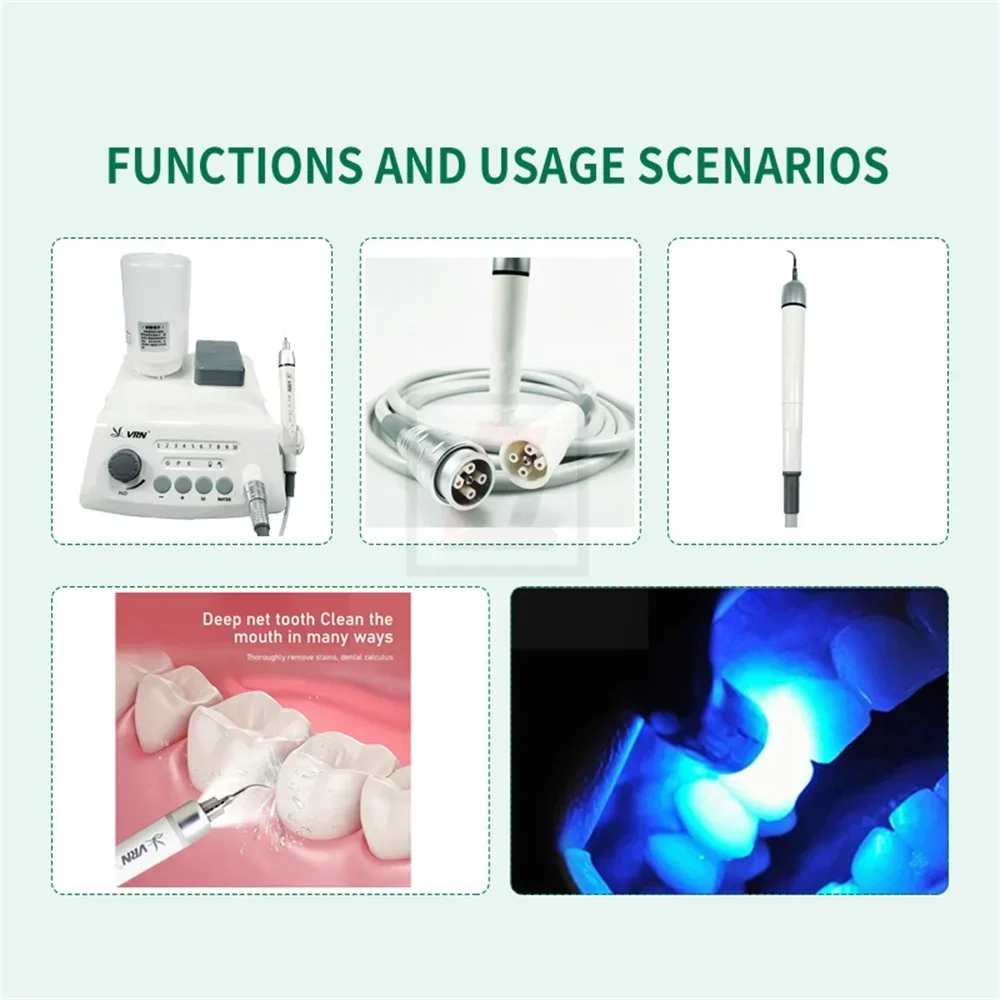 치과용 LED 초음파 스케일러, Maxpiezo 굴삭기, 무료 작업 팁 및 조명 포함, 치과 장비, A8