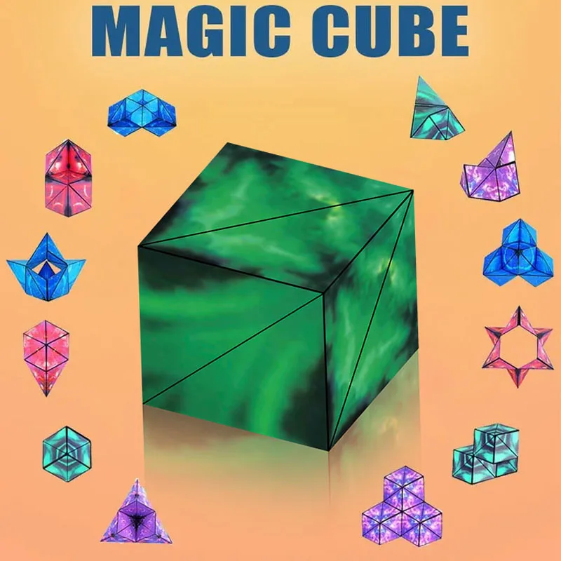 Wandelbarer magnetischer Zauberwürfel, 3D-Puzzle, STEM-Lernbauspielzeug für Kinder im Alter von 3–12 Jahren, kreative Lernaktivität