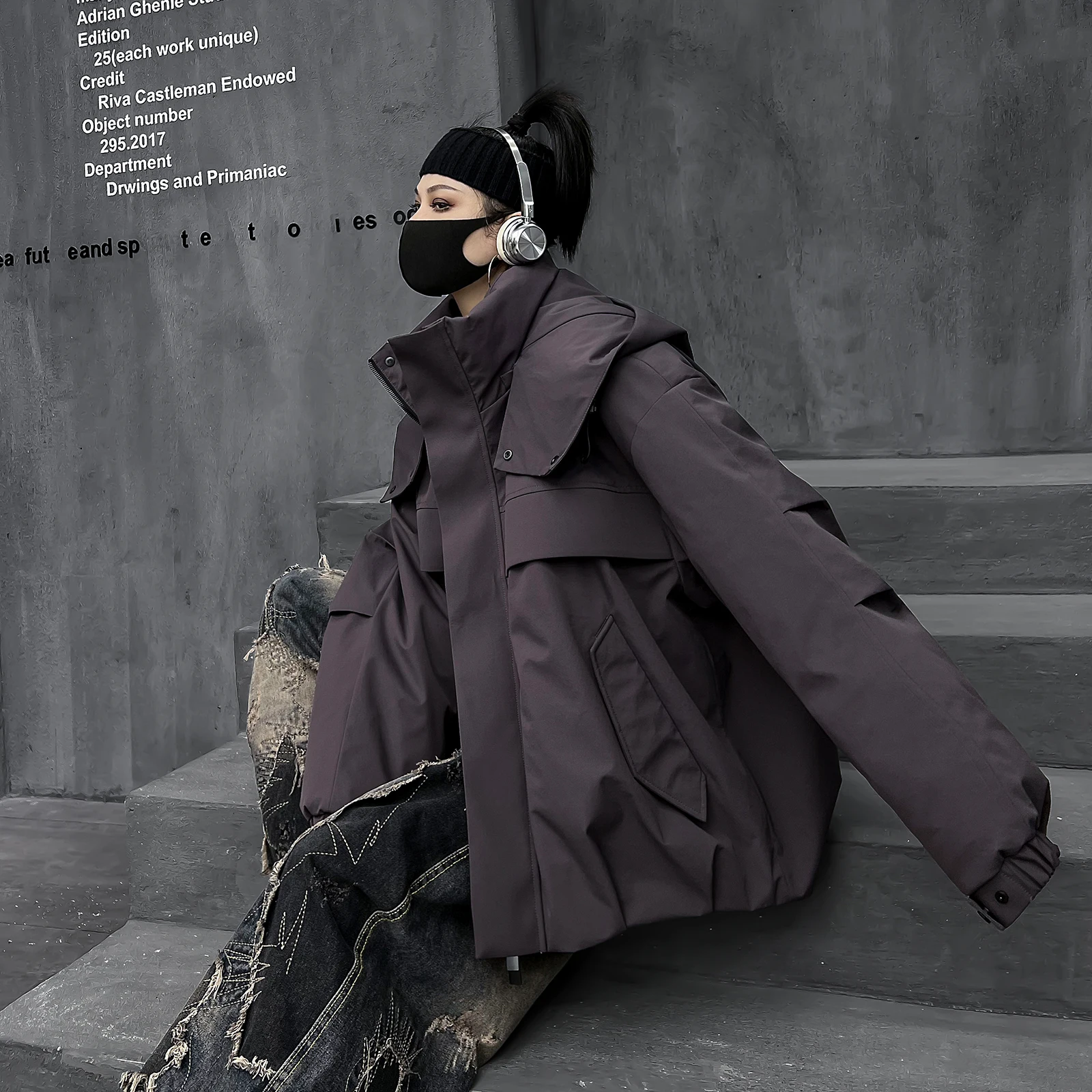 

Модная фиолетовая уличная рабочая куртка-пуховик женская зимняя 2025 года, новая, с капюшоном, на 90% из белого утиного пуха, теплая верхняя одежда