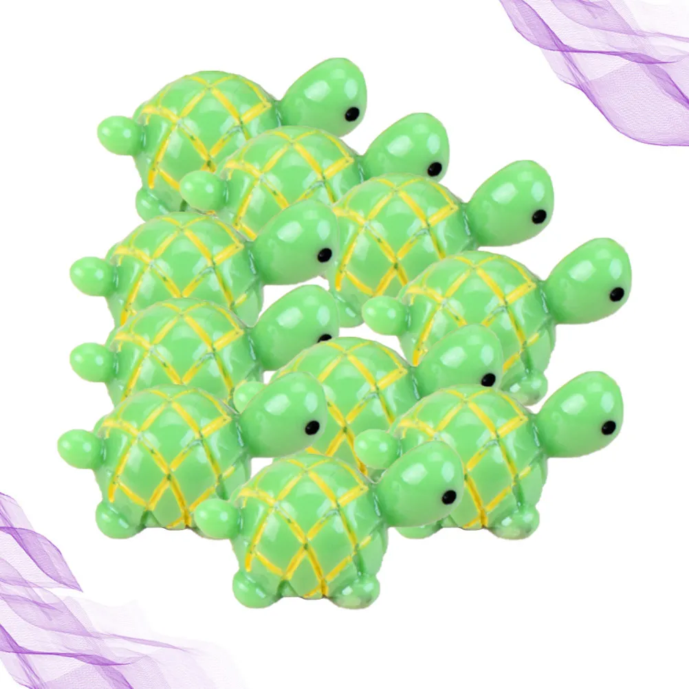 

20Pcs Green Mini Turtle Moss Micro Landscape Ornaments Natural Resin Decoration Home Office Bedroom Art Collection Gift