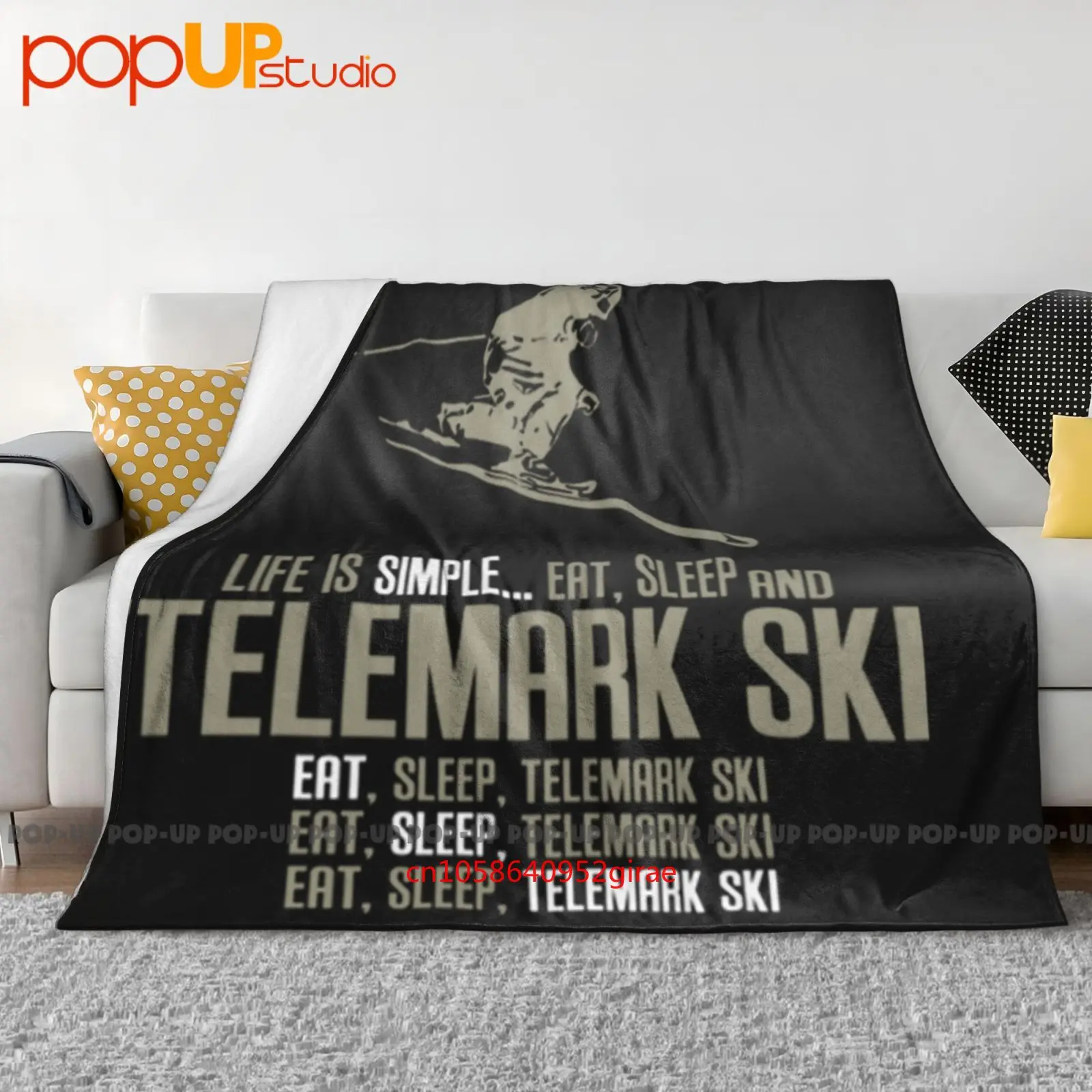 Life Is Simple Eat Sleep Telemark Ski Manta ultrasuave Edredón Funda de sofá de invierno Fundas de cama