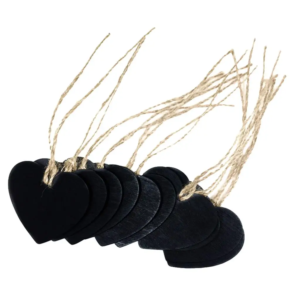 10 Chalkboard Signs HEART SHAPED Hanging Blackboard Markers – Reusable Mini