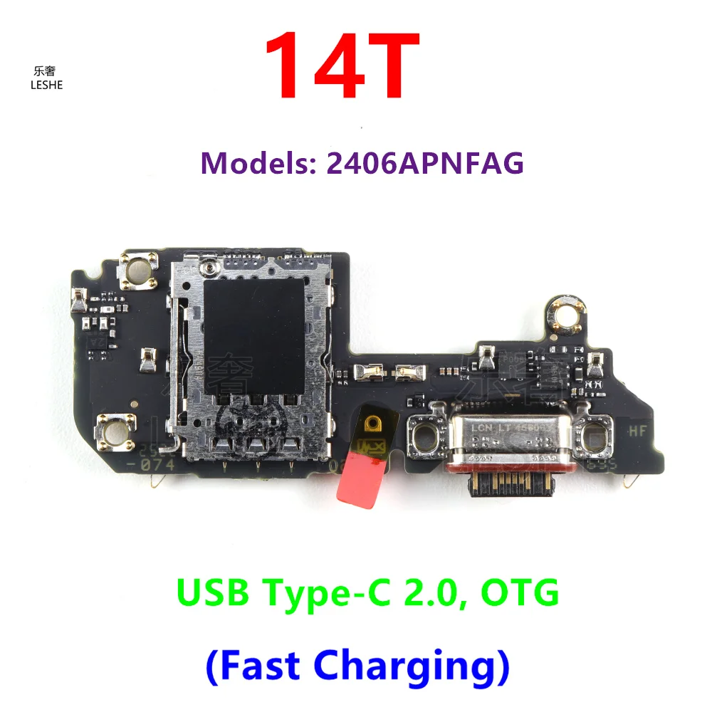 

USB Type-C 2.0 для Xiaomi 14T: Плата разъема порта зарядки с гибким кабелем для быстрой зарядки, запчасти для ремонта смартфонов 2406APNFAG